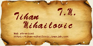 Tihan Mihailović vizit kartica